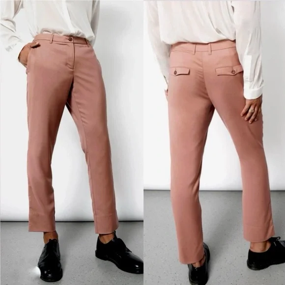 Wildfang The Empower Trouser Pants Women’s Rose Brown Slim Straight - Picture 1 of 12